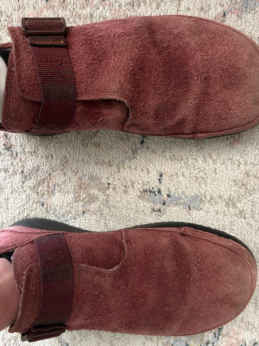 Chaco Women's Suede Slip-On Shoes in Burgundy